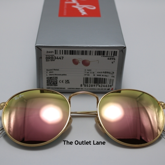 Model Display Ray-Ban Round Metal Pink Mirror RB3447 - Picture 6 of 16